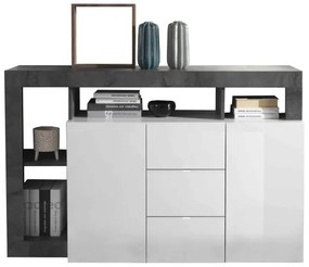 Comodă LENOR alb/antracit