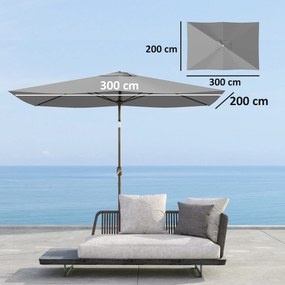 Outsunny Copertină de Rezervă pentru Umbrelă cu Ventilație în Partea Superioară, 300x200 cm, Verde | Aosom Romania