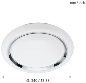 Eglo CAPASSO-C 33254-LED Plafonieră LED RGBW dimabilă, 17W, 230V, Ø34 cm