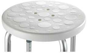 WENKO 1792921100 - Taburet SECURA, 45,5 x 45,5 cm, alb/argintiu/gri