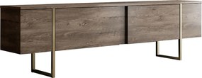 Comoda TV, Hanah Home, Luxe, 180x30x50 cm, Nuc / Aur