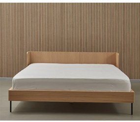 Pat dublu cu aspect de lemn de stejar 160x200 cm Wrap - Bonami Selection