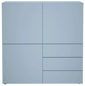 444218 FMD Dulap cu 3 sertare și 3 uși, 99x31,5x101,2 cm, albastru