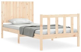 3192911 vidaXL Cadru de pat cu tăblie single, lemn masiv