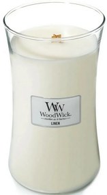Lumânare parfumată vază mare WoodWick Linen, 609 g