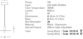 Pendul LED decorativ design modern Kurt alb