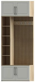 Cuier cu riflaj, rafturi si pantofar, ral 9016, h 2300 mm