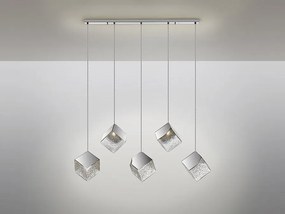 Lustra moderna cu 5 Pendule design decorativ Priscila crom
