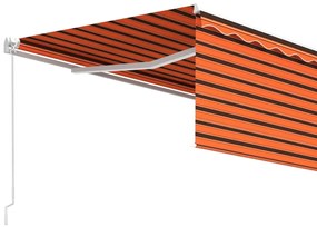 Copertina retractabila manual cu stor, portocaliumaro, 4x3 m portocaliu si maro, 4 x 3 m