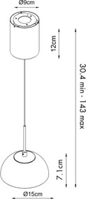 MAXLIGHT P0666 - Pendul LED pe cablu CUCCINA LED/57W/230V Ø 15 cm bej