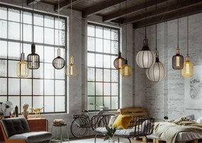 Bec decorativ E27 LED dimabil, metalic Drum Lamp auriu
