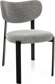 Scaun RIN, gri/negru, stofă/metal, 51x50x79 cm