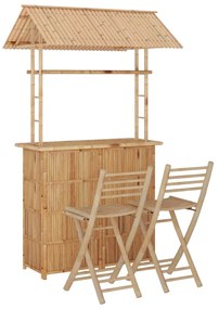 341741 vidaXL Set mobilier de bar, 3 piese, bambus
