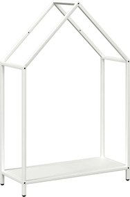 vidaXL Suport pentru lemne de foc alb 60x25x90 cm Oțel laminat la rece