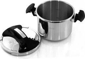 Oala sub presiune Royalty Line RL-PS6L, 6 L, 80 kPa, Otel inoxidabil, Supapa de siguranta, Inductie, Argintiu