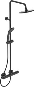 Coloana de dus cu baterie termostatata negru mat Ideal Standard IdealRain Ceratherm T25 furtun dus 160 cm