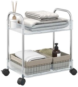 vidaXL Cărucior de depozitare cu 2 niveluri transparent acrilic