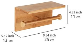 WENKO 24745100 - Suport pentru hârtie igienică BAMBUSA, 25 x 13 cm, maro