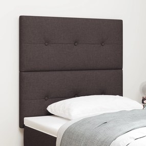vidaXL Tăblie de pat capitonată cu nasturi, maro închis, 80 cm, textil
