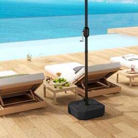 Outsunny Bază Pătrată pentru Umbrelă, Suport Greu pentru Umbrele de Exterior, Umplibil cu Nisip până la 25kg sau cu Apă până la 20kg, pentru Grădină, Piscină, Negru | Aosom Romania