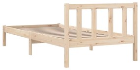 Cadru de pat UK Small Single, 75x190 cm, lemn masiv pin Maro, 75 x 190 cm