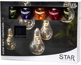 Șirag luminos solar LED pentru exterior Star Trading Glow, multicolor, lungime 1,9 m