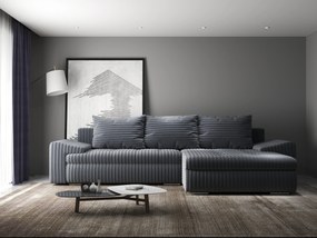 Colțar extensibil dumonde cu ladă de depozitare si sezut confortabil din spuma high-density, Leonardo Ambience Gri 260x185 cm II