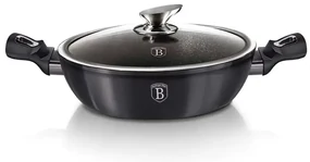 Cratiță marmorată cu capac 30 cm, 4.8 L Berlinger Haus Carbon Pro Collection BH 7111, antiaderentă cu titan, potrivită pentru inducție