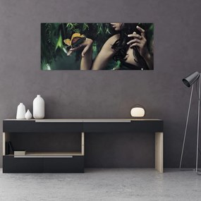 Tablou - Femeia grațioasă cu fluture (120x50 cm)