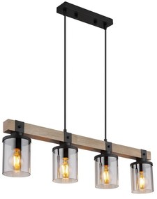 Lustra 4L design industrial Lila negru, maro