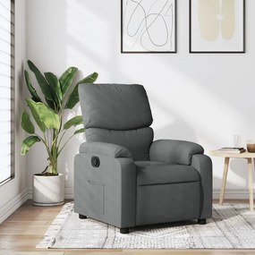 vidaXL Fotoliu rabatabil, gri închis, material textil