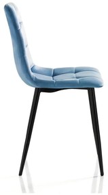 Scaune de dining albastre 2 buc. din catifea Faffy – Tomasucci