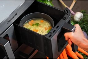 Concept FR9000 - Friteuză cu aer cald PIZZA TRIO 18,5 l 2700W/230V inox/negru