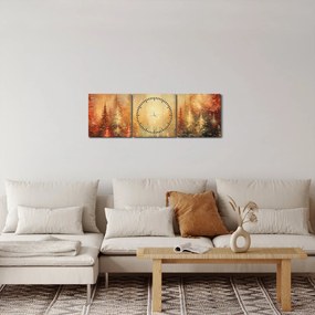 Tablou - Pictura de păduri (cu ceas) (90x30 cm)
