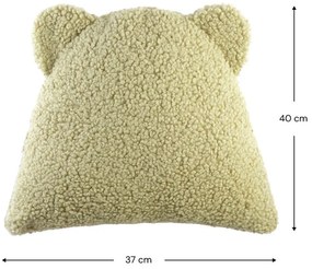 Pernă decorativă pentru copii verde cu tapițerie din țesătură bouclé Bear – Wigiwama