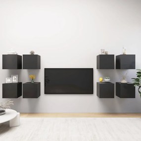 Dulapuri TV cu montaj pe perete, 8 buc., gri, 30,5x30x30 cm 8, Gri