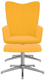 327739 vidaXL Scaun relaxare cu taburet, galben muștar, catifea