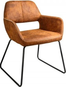 Scaun elegant, tapitat cu microfibra maro antic Mustang, A-38387 VC