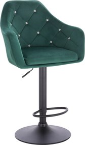 HR830CW Scaun Catifea Verde cu Bază Neagră