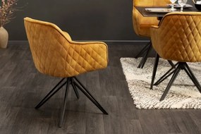 Set 2 scaune moderne pivotante Euphoria galben mustar