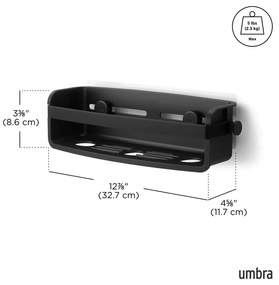 Raft pentru baie negru autoadeziv din plastic Flex Adhesive – Umbra