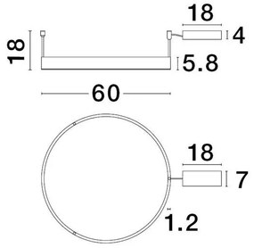 Lustra/Plafoniera LED dimabila design circular MOTIF 60cm