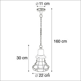 Lampă suspendată rustică de exterior neagră - Moreno