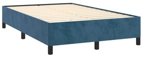 3269655 vidaXL Cadru de pat, albastru închis, 120x190 cm, catifea