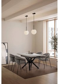 Masă de dining extensibilă cu blat din piatră cu blat suplimentar 90x150 cm Arlene – Marckeric