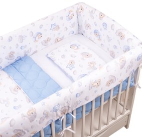 Lenjerie patut Maxi cu aparatori laterale matlasate pentru pat 120x60 cm Koala Dreams Blue