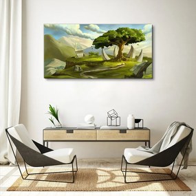 Tablou canvas pietre de copac fantezie