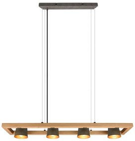 Lustră gri/în culoare naturală Bell – Trio