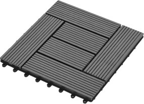 vidaXL Plăci pentru Deck 11 pcs Gri 30 x 30 cm Lemn compozit