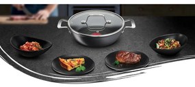 Tigaie wok Tefal G2557172 SHAL26CV M UNLIMITED, 26 cm, Capac, Acoperire antiaderenta, Thermo-Signal, Inductie, Negru